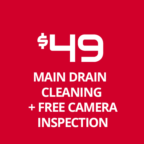 $49 Main Drain Cleaning + FREE Camera Inspection